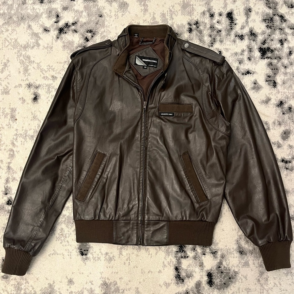 Members Only Dark Brown Bomber Jacket